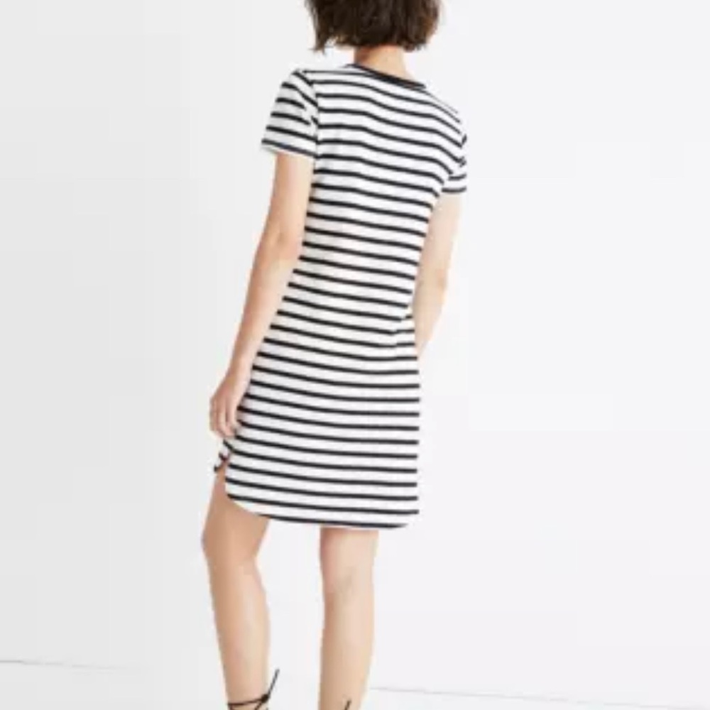 Madewell InsideOut Striped B/W Shirt Dress